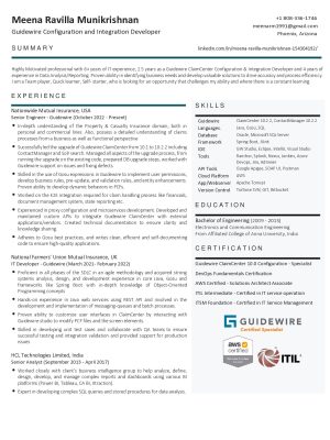 Meena Ravilla Munikrishnan – Guidewire Developer